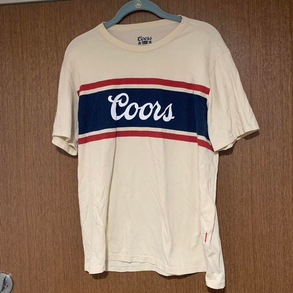Mens Large Beer Coors Vintage Banner Shirt Tailgate Apparel Sports Coors